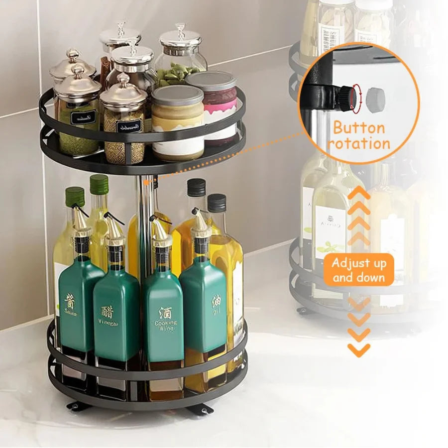 Condiment Organizer Rack Rotary Door Seasonings Kitchen Maximize Your Organization in Kitchen Practicality and Style