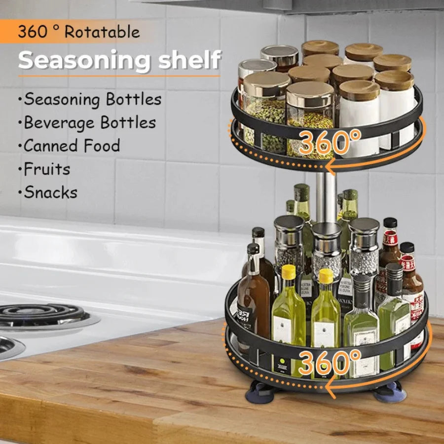 Condiment Organizer Rack Rotary Door Seasonings Kitchen Maximize Your Organization in Kitchen Practicality and Style