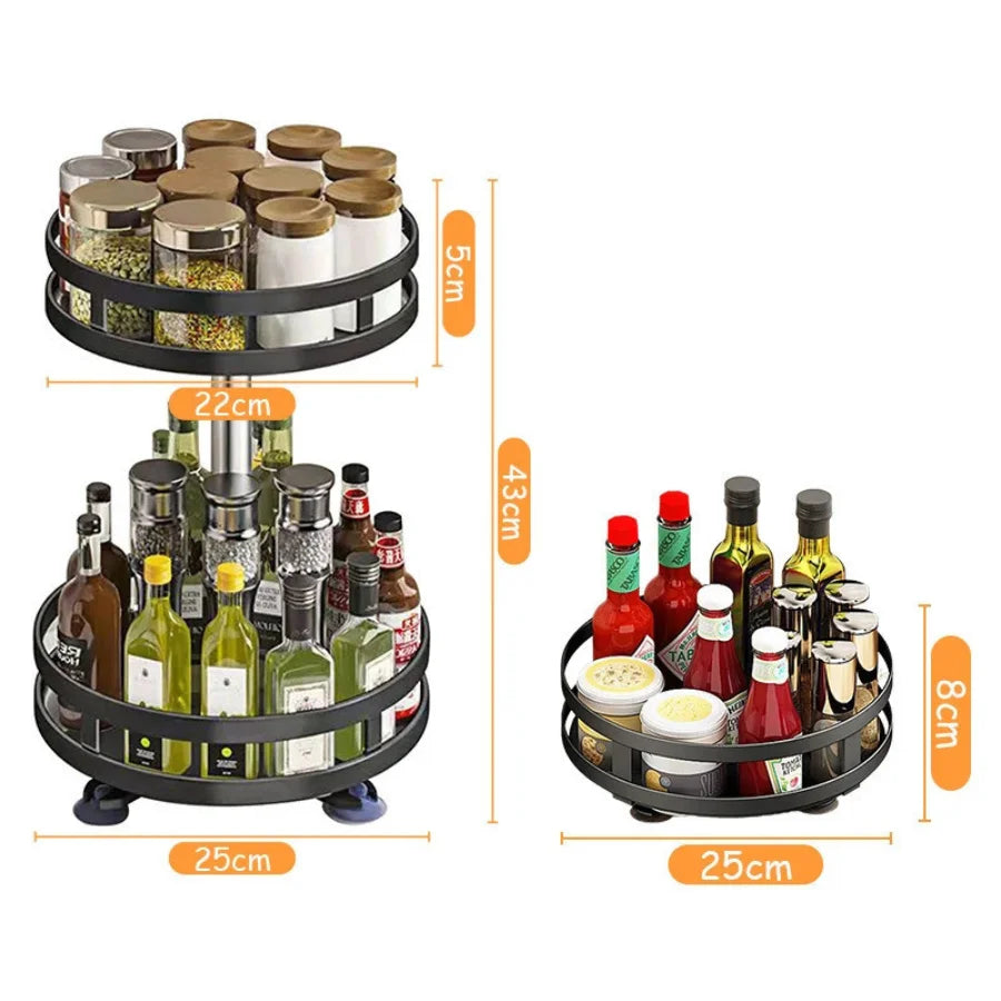 Condiment Organizer Rack Rotary Door Seasonings Kitchen Maximize Your Organization in Kitchen Practicality and Style