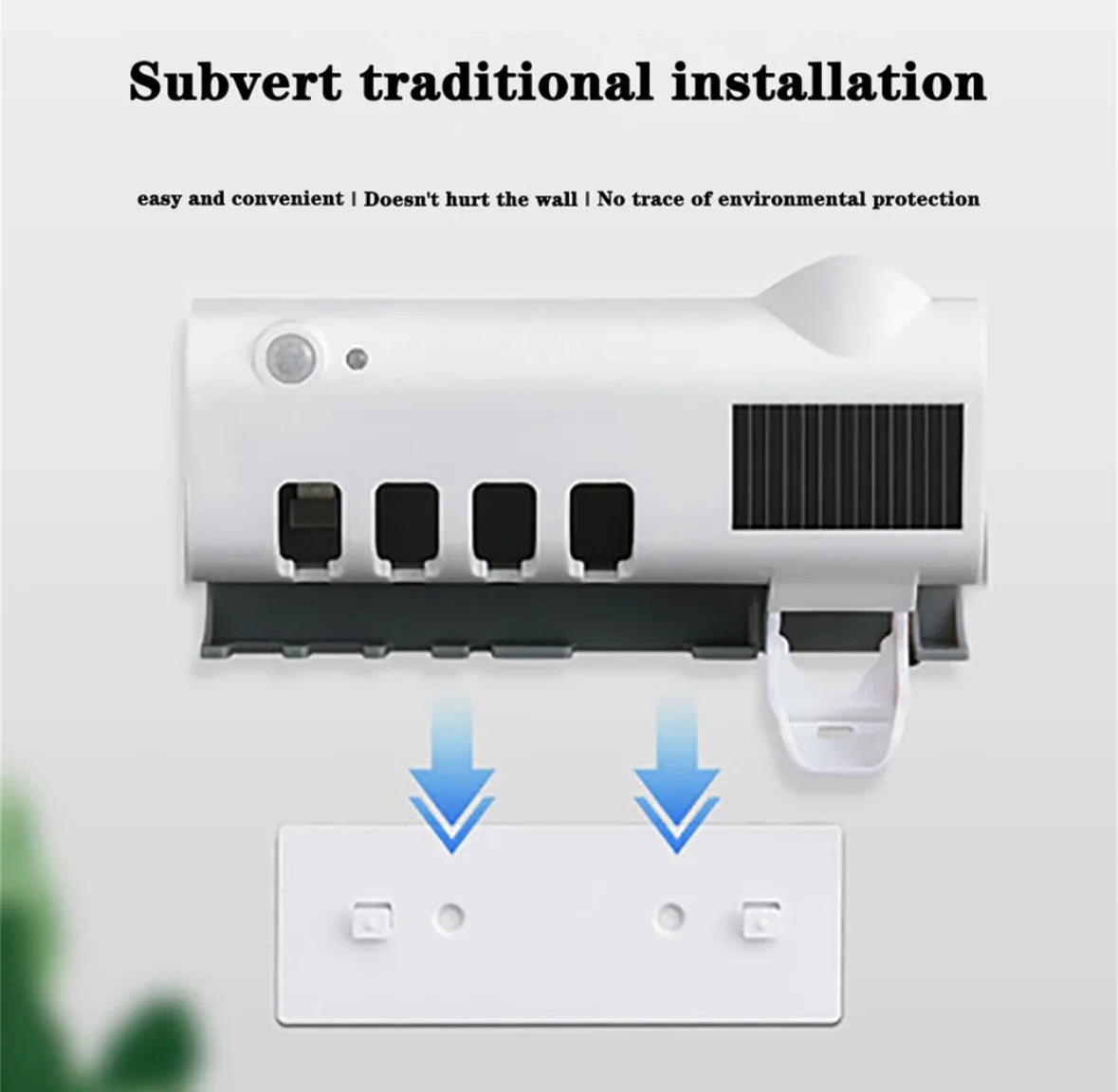 Escova para barraca de porta com esterilizador UV LED automático