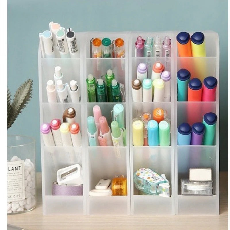 Organizador De Mesa Porta Caneta Lapis Treco Plastico Multiuso Escritório Home Office
