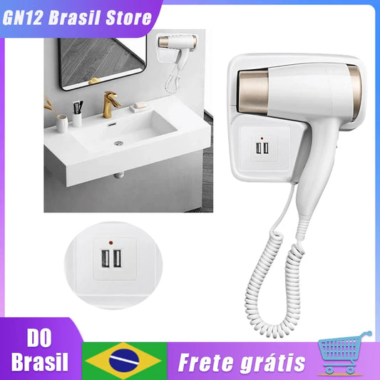 Secador De Cabelo Para Banheiro Quente&frio Fixo Parede 110V