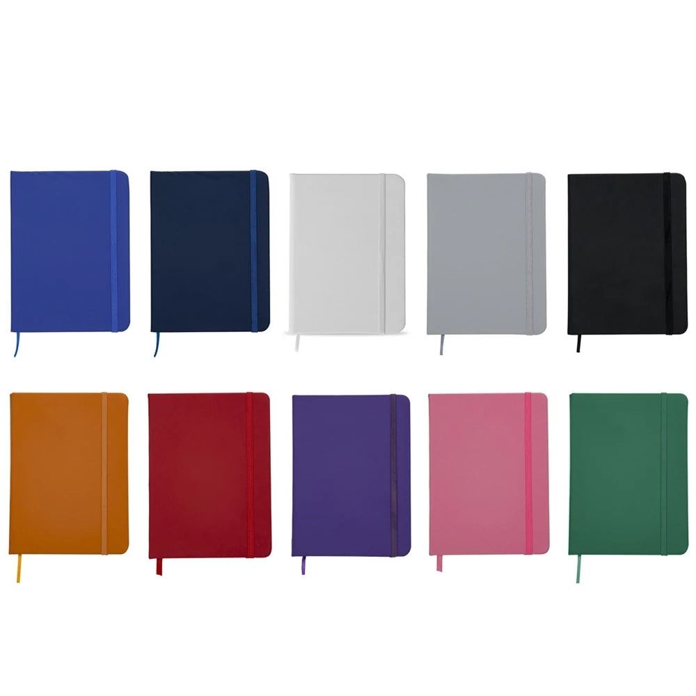 KIT 02 Caderneta Moleskine Emborrachada Com Folhas Pautadas e Marca Páginas