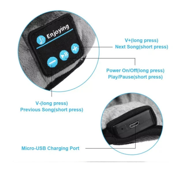 Capa máscara para os olhos fone de ouvido Bluetooth