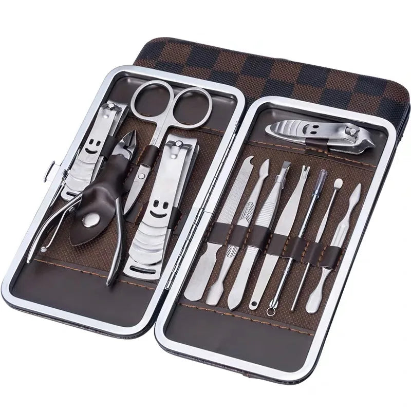 Kit cortador de unhas portátil para manicure Tesoura Pinca