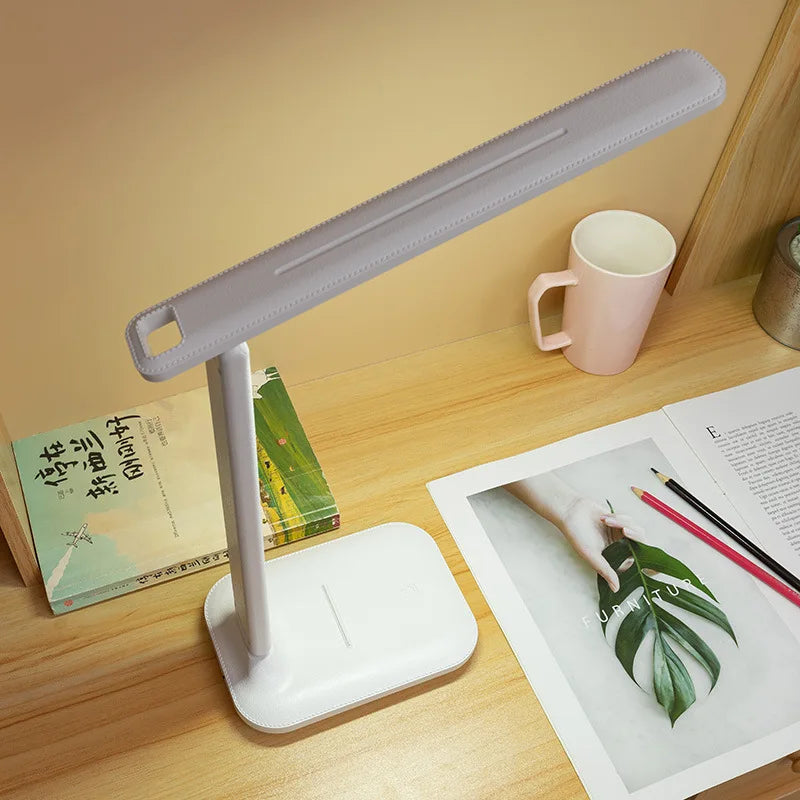Lâmpada LED Dimmable Touch Table, USB Carregável, 3 Cores, Dobrável, Proteção para os Olhos, Luz Noturna de Leitura, Lâmpada de