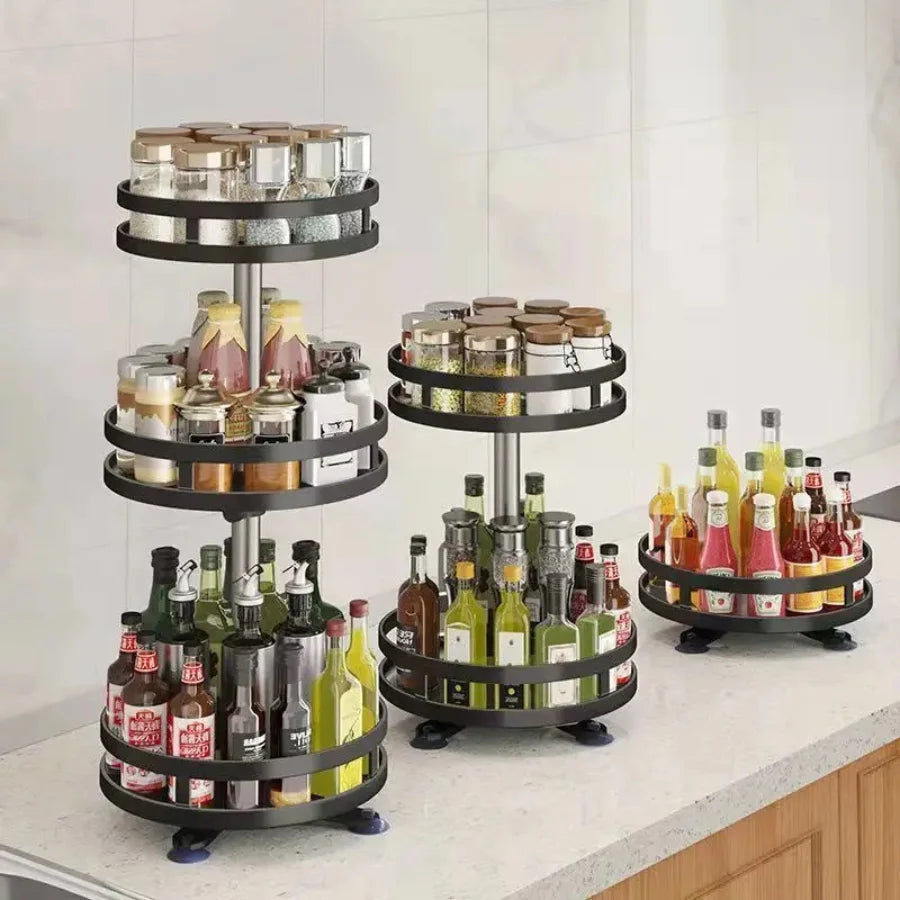 Condiment Organizer Rack Rotary Door Seasonings Kitchen Maximize Your Organization in Kitchen Practicality and Style