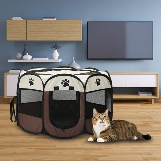 Portátil Dobrável Octagon Pet Cage, barraca ao ar livre, Dog House, Playpen Indoor, cachorro e gatos canil, fácil operação