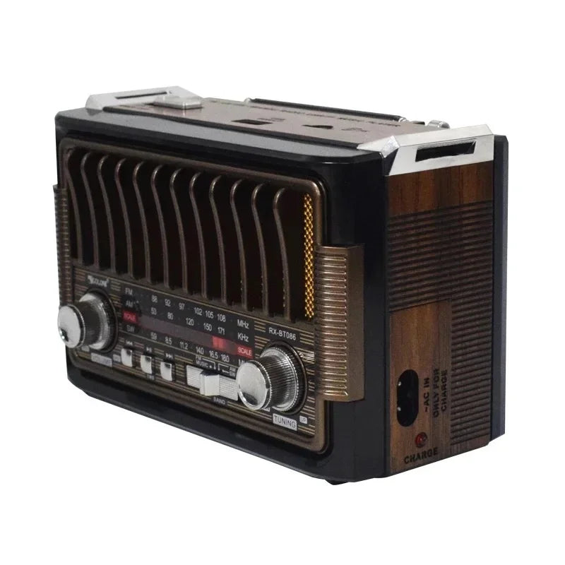 Rádio Retro Vintage Antigo Bluetooth Am Fm Sd Usb Mp3 Mini