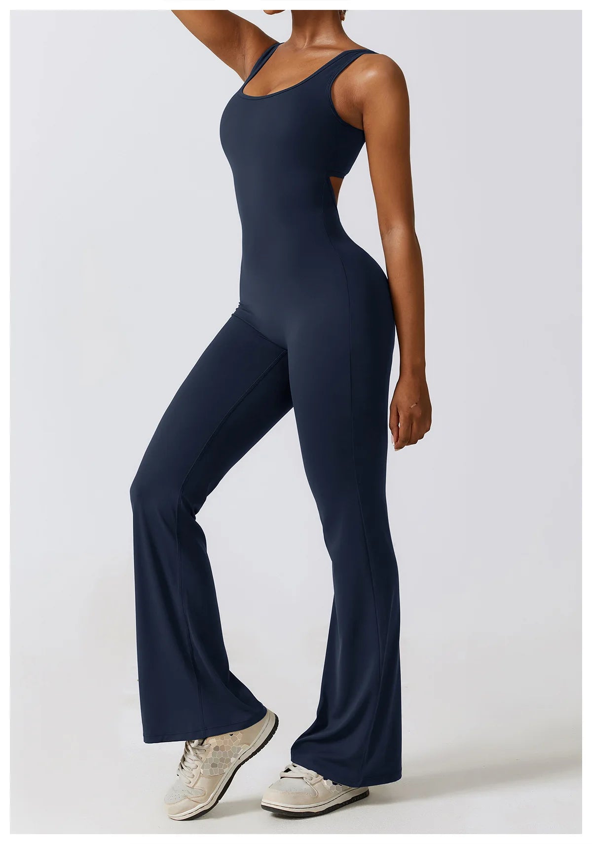 Macacão Sexy Back V Conjunto de Ginástica Feminino Treinamento Yoga Terno Esportivo Feminino Macacão Esportivo Fitness Macacão Stretch Treino Bodysuits