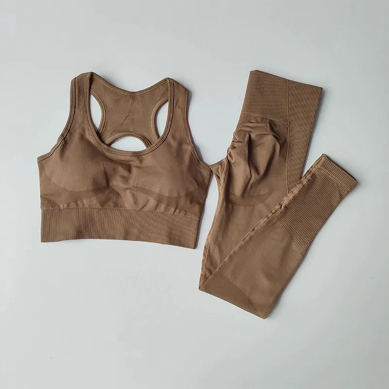 Tracksuit Feminino, Conjuntos De Ioga Fitness, Roupa Esportiva Feminina, Sutiã Esportivo De Treino, Leggings De Cintura Alta, Roupa De Ginástica Esportivo Sem Costura