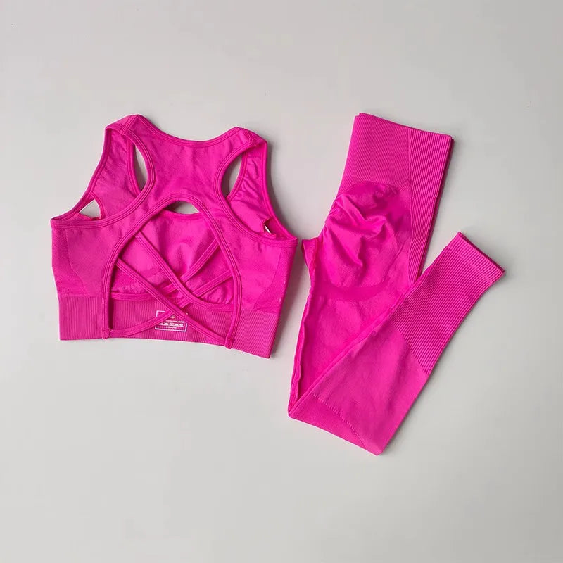 Tracksuit Feminino, Conjuntos De Ioga Fitness, Roupa Esportiva Feminina, Sutiã Esportivo De Treino, Leggings De Cintura Alta, Roupa De Ginástica Esportivo Sem Costura
