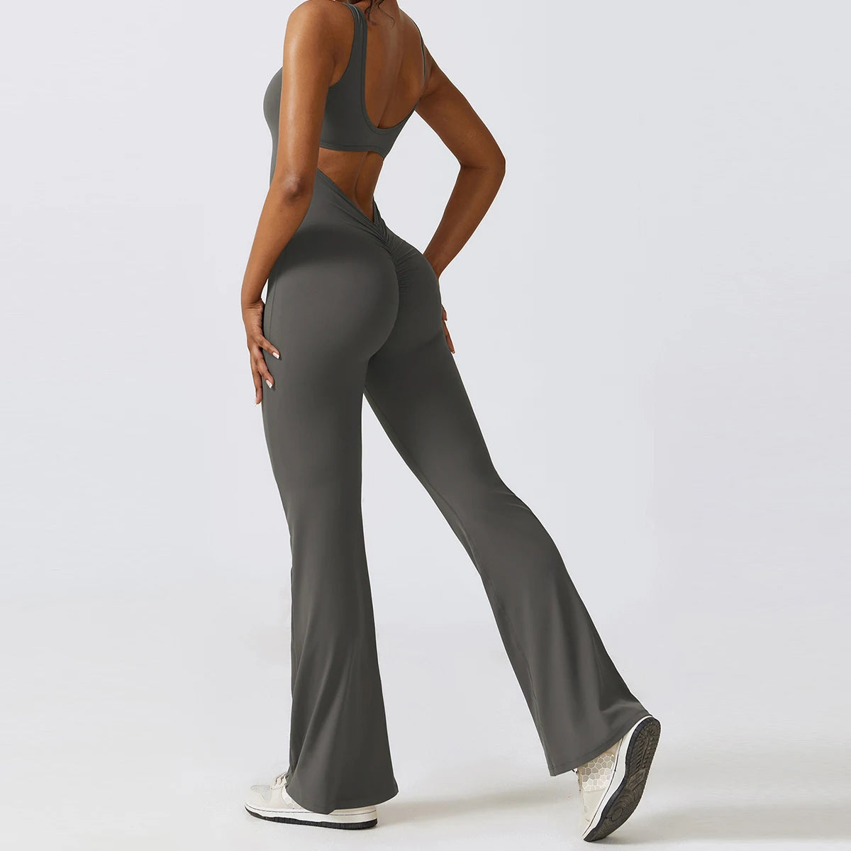 Macacão Sexy Back V Conjunto de Ginástica Feminino Treinamento Yoga Terno Esportivo Feminino Macacão Esportivo Fitness Macacão Stretch Treino Bodysuits