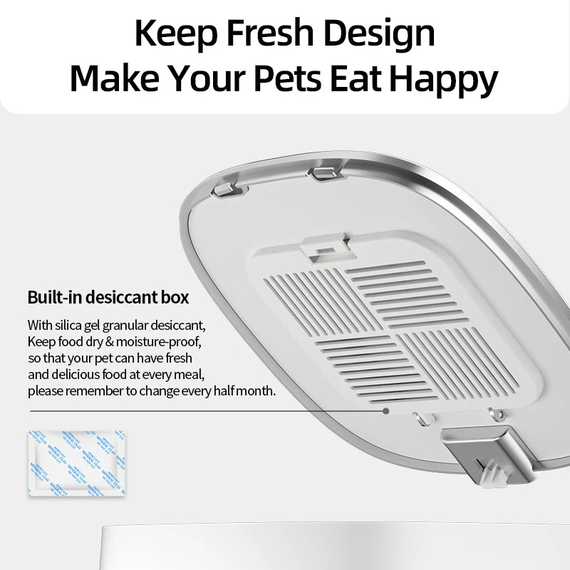 ROJECO Automatic Cat Feeder Pet Smart Cat Food Kibble Dispenser Remote Control Auto WiFi Double Feeder For Cats Dog Accessories