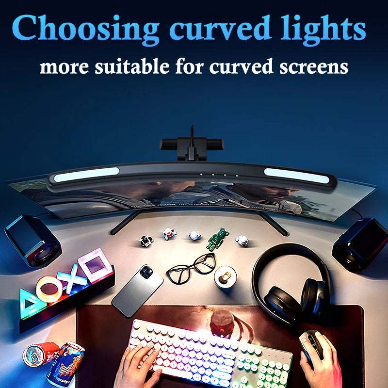 Led Monitor Light Bar Stepless Dimmable Desk Lamp Computador Tela Pendurado Luz Portátil USB Led Lâmpada de Mesa Luz de Leitura Screenbar Monitor Backlight Iluminação Interior para Laptop Office Curved Monitor Luz
