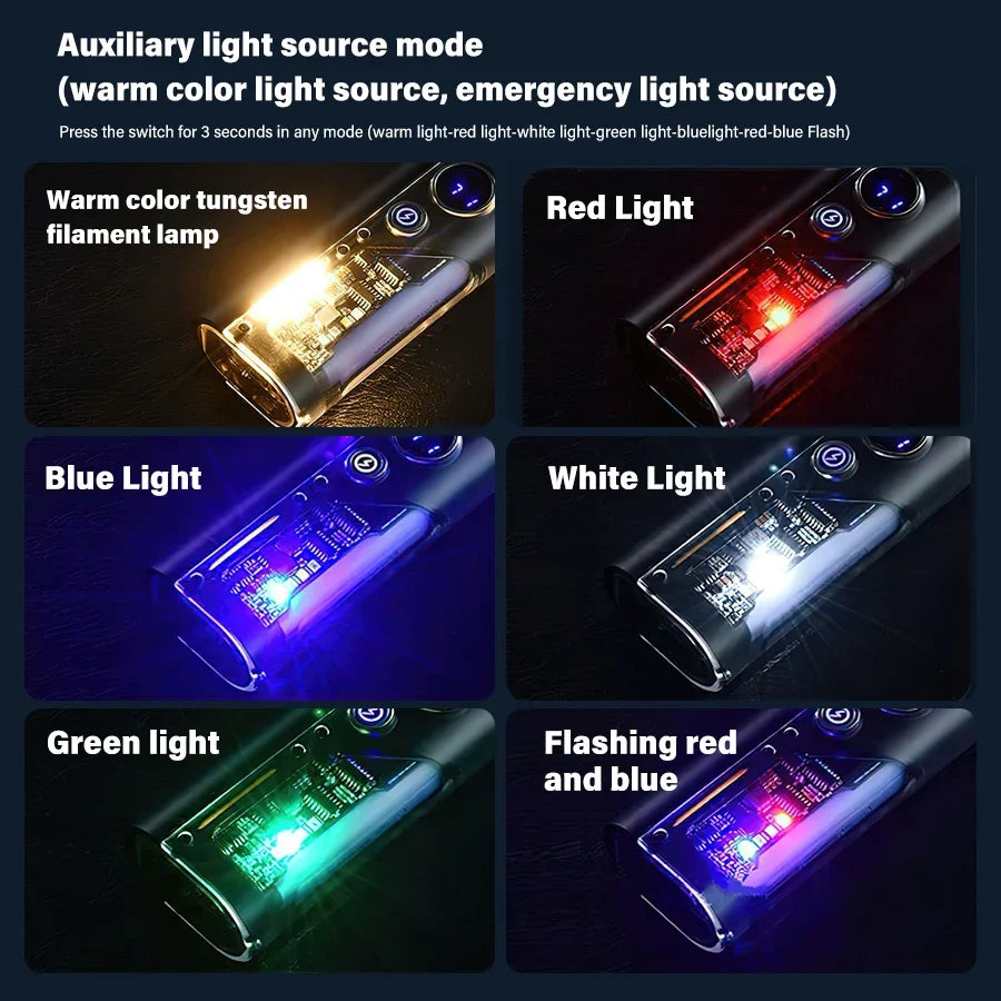 Lanterna LED recarregável USB super brilhante, Power Bank Light, tocha impermeável, 10 modos, 12000mAh, 3000 Lumens