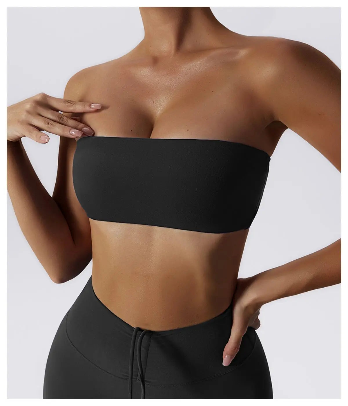 Sutiã esportivo sem alças, top de ginástica feminino, roupas de ioga de secagem rápida, top tubinho feminino, roupa íntima fitness para treino, sutiã feminino