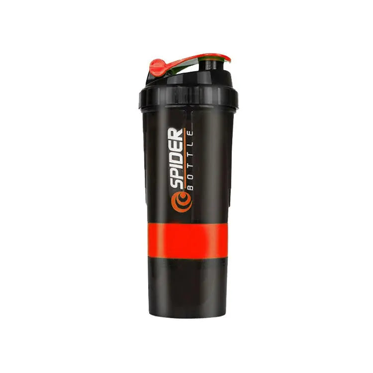 shaker de 3 camadas, garrafa de proteína em pó, copo de agitação, garrafa de água, copo de mistura de plástico, garrafa de exercício de construção corporal