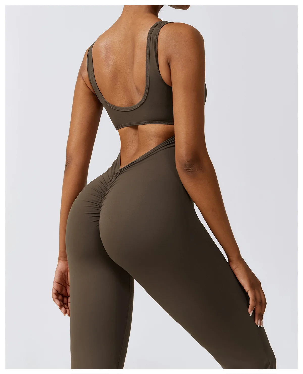 Macacão Sexy Back V Conjunto de Ginástica Feminino Treinamento Yoga Terno Esportivo Feminino Macacão Esportivo Fitness Macacão Stretch Treino Bodysuits
