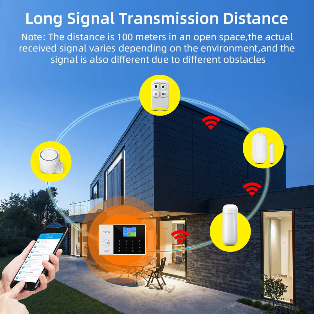 sistema de alarme para casa - larme de segurança sem fio casa vida inteligente controle app trabalho com alexa