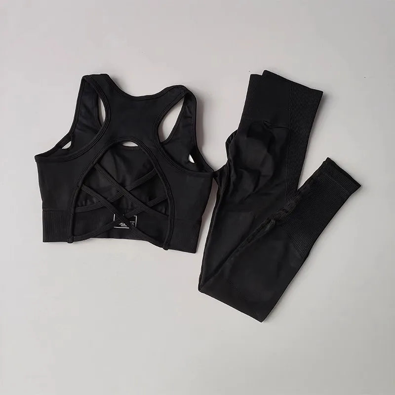 Tracksuit Feminino, Conjuntos De Ioga Fitness, Roupa Esportiva Feminina, Sutiã Esportivo De Treino, Leggings De Cintura Alta, Roupa De Ginástica Esportivo Sem Costura