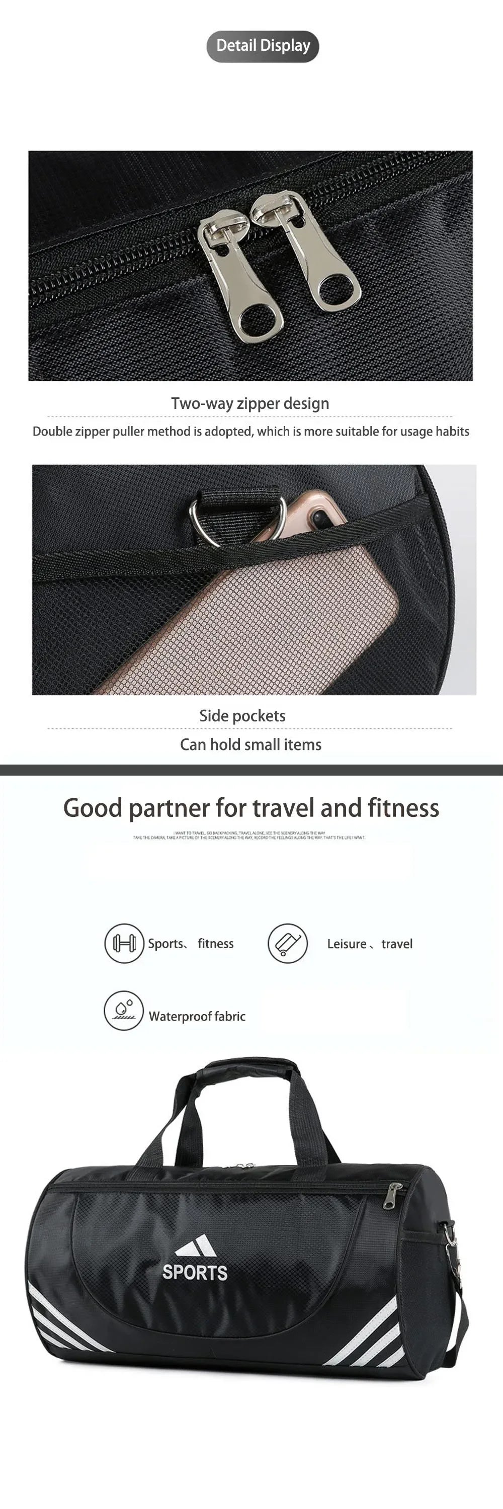 Bolsas de ginástica de nylon à prova d'água para ioga ao ar livre, bolsa de treinamento esportivo, bolsa de mão para homens e mulheres, fitness, viagem, armazenamento, bolsa esportiva crossbody