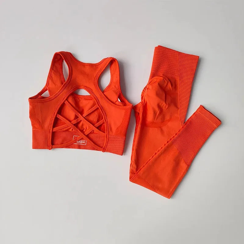 Tracksuit Feminino, Conjuntos De Ioga Fitness, Roupa Esportiva Feminina, Sutiã Esportivo De Treino, Leggings De Cintura Alta, Roupa De Ginástica Esportivo Sem Costura