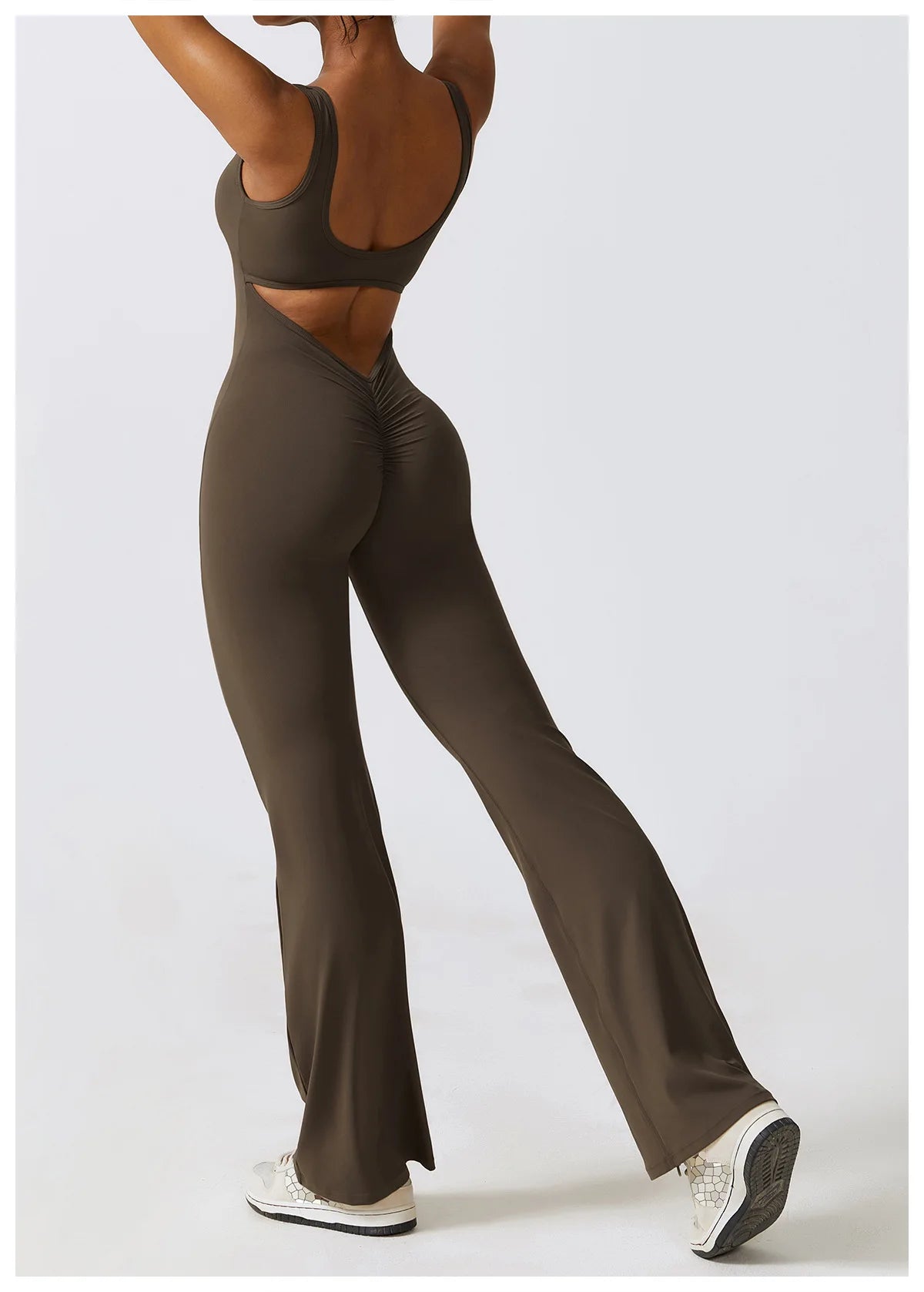 Macacão Sexy Back V Conjunto de Ginástica Feminino Treinamento Yoga Terno Esportivo Feminino Macacão Esportivo Fitness Macacão Stretch Treino Bodysuits