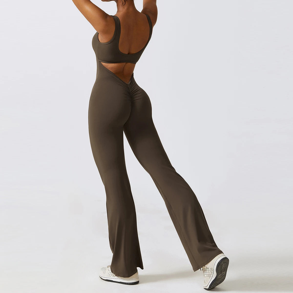 Macacão Sexy Back V Conjunto de Ginástica Feminino Treinamento Yoga Terno Esportivo Feminino Macacão Esportivo Fitness Macacão Stretch Treino Bodysuits