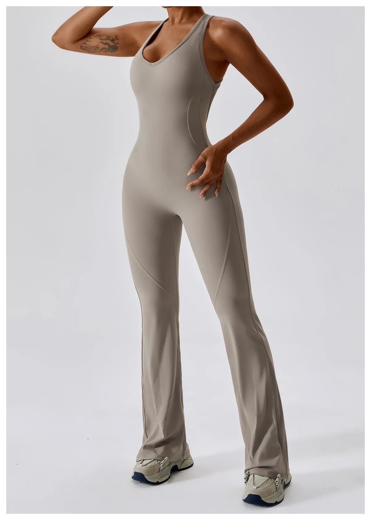 Macacão Sexy Back V Conjunto de Ginástica Feminino Treinamento Yoga Terno Esportivo Feminino Macacão Esportivo Fitness Macacão Stretch Treino Bodysuits