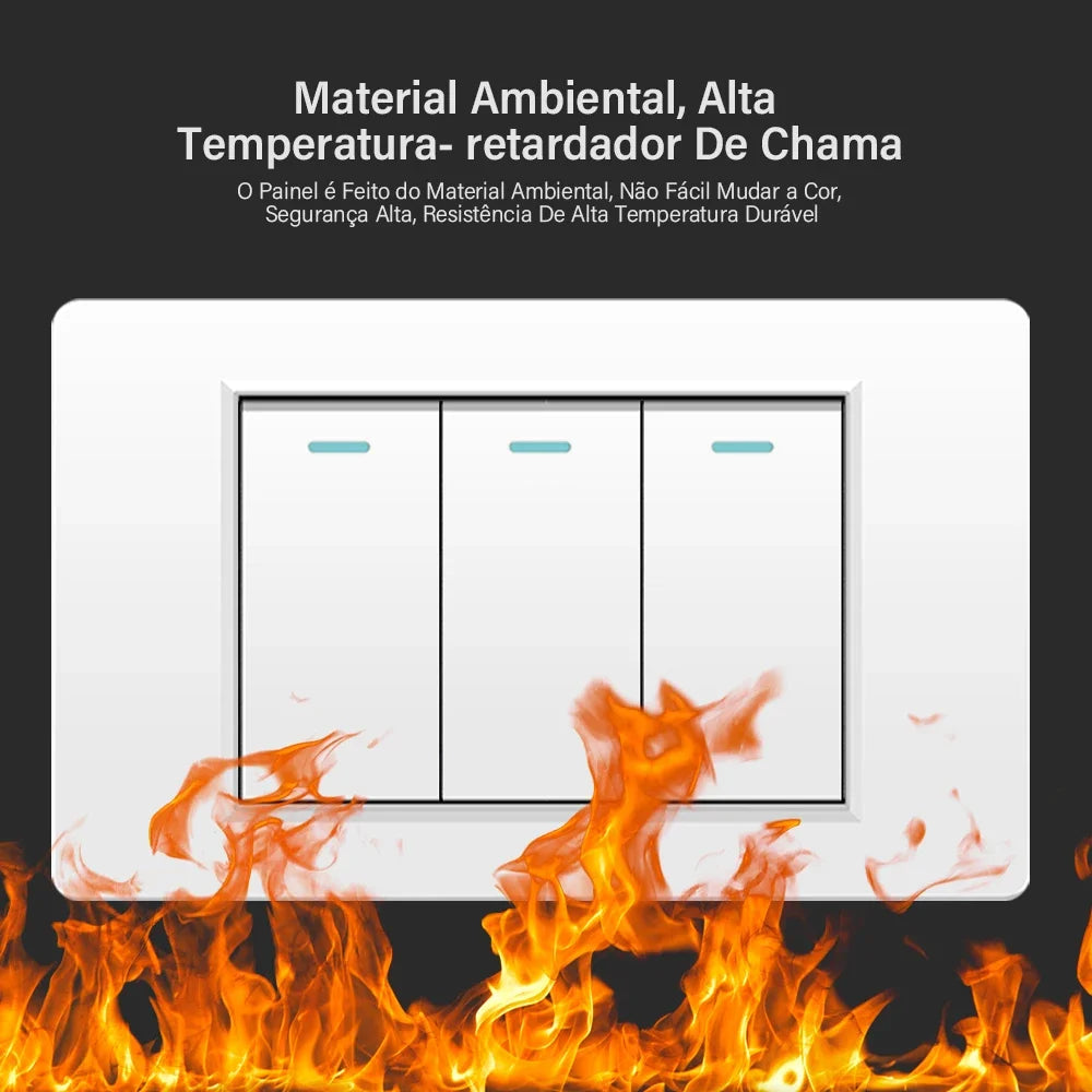 painel de pc à prova de fogo, tomada padrão brasil, tomada dupla usb tipo c, tomada de parede, interruptor de luz, escritório 118*72mm, branco 10a 20a