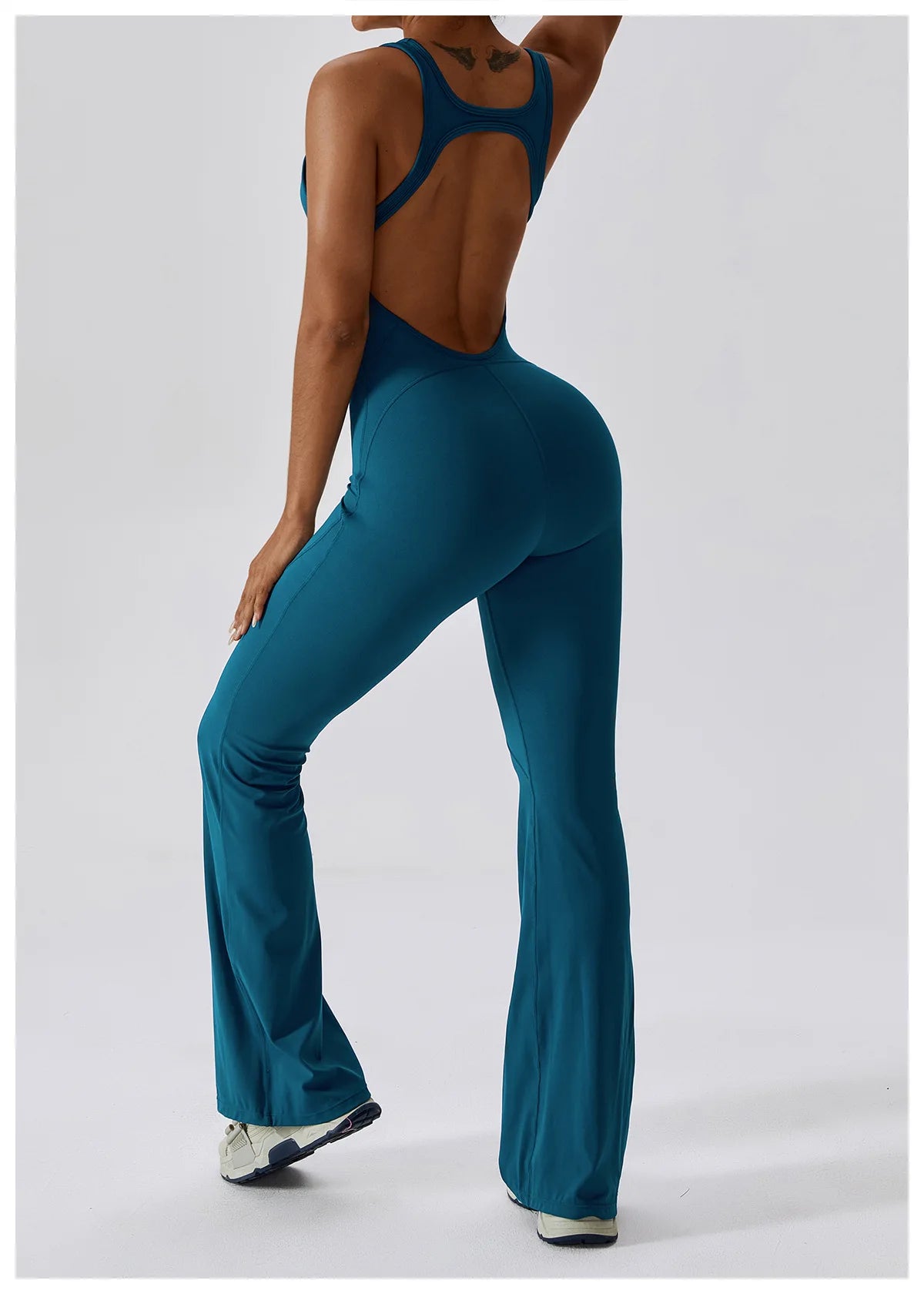 Macacão Sexy Back V Conjunto de Ginástica Feminino Treinamento Yoga Terno Esportivo Feminino Macacão Esportivo Fitness Macacão Stretch Treino Bodysuits