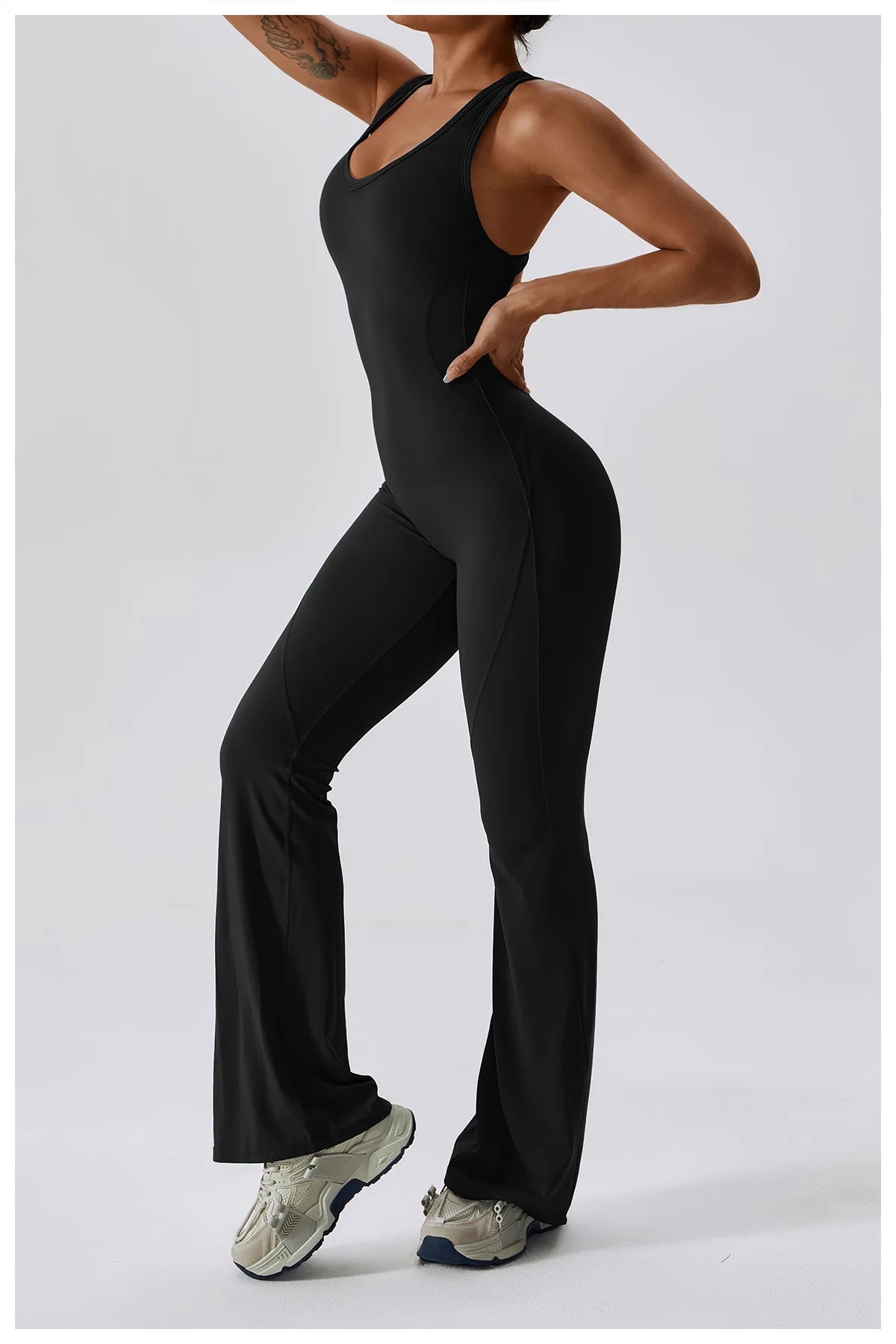 Macacão Sexy Back V Conjunto de Ginástica Feminino Treinamento Yoga Terno Esportivo Feminino Macacão Esportivo Fitness Macacão Stretch Treino Bodysuits
