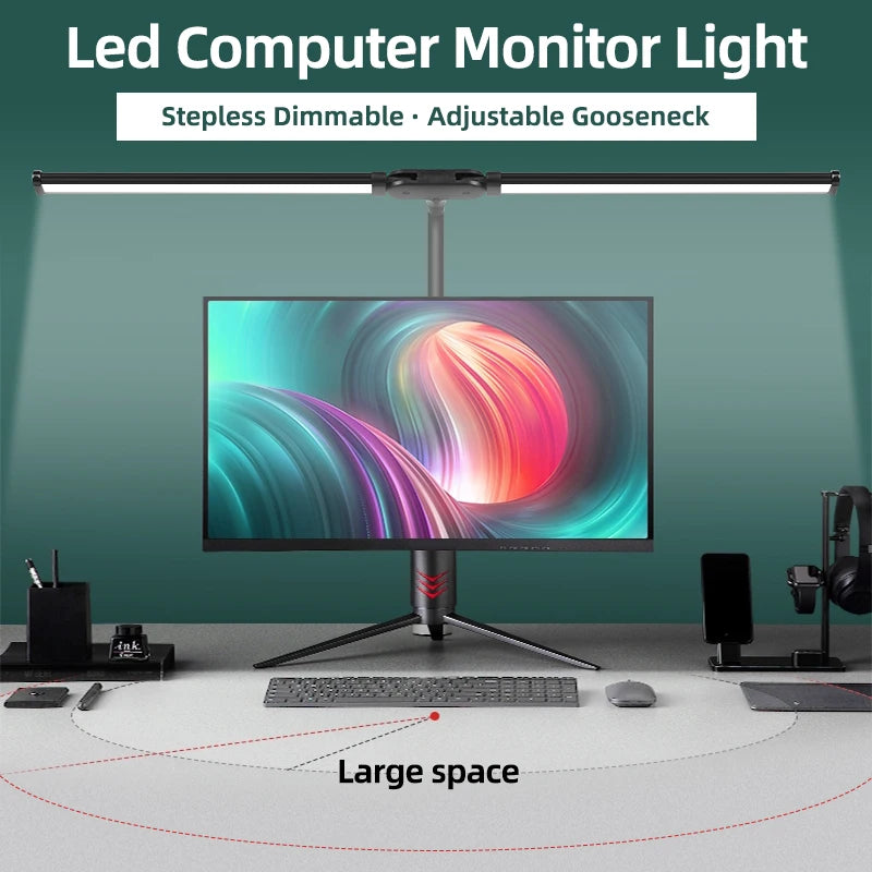 Led Monitor Light Bar Stepless Dimmable Desk Lamp Computador Tela Pendurado Luz Portátil USB Led Lâmpada de Mesa Luz de Leitura Screenbar Monitor Backlight Iluminação Interior para Laptop Office Curved Monitor Luz