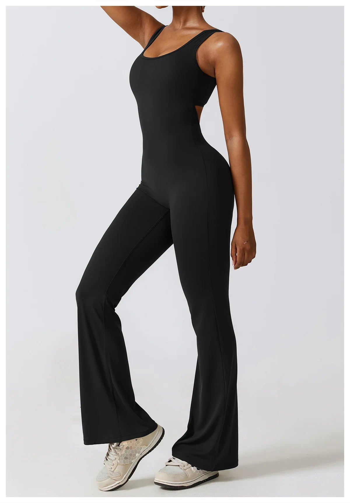 Macacão Sexy Back V Conjunto de Ginástica Feminino Treinamento Yoga Terno Esportivo Feminino Macacão Esportivo Fitness Macacão Stretch Treino Bodysuits