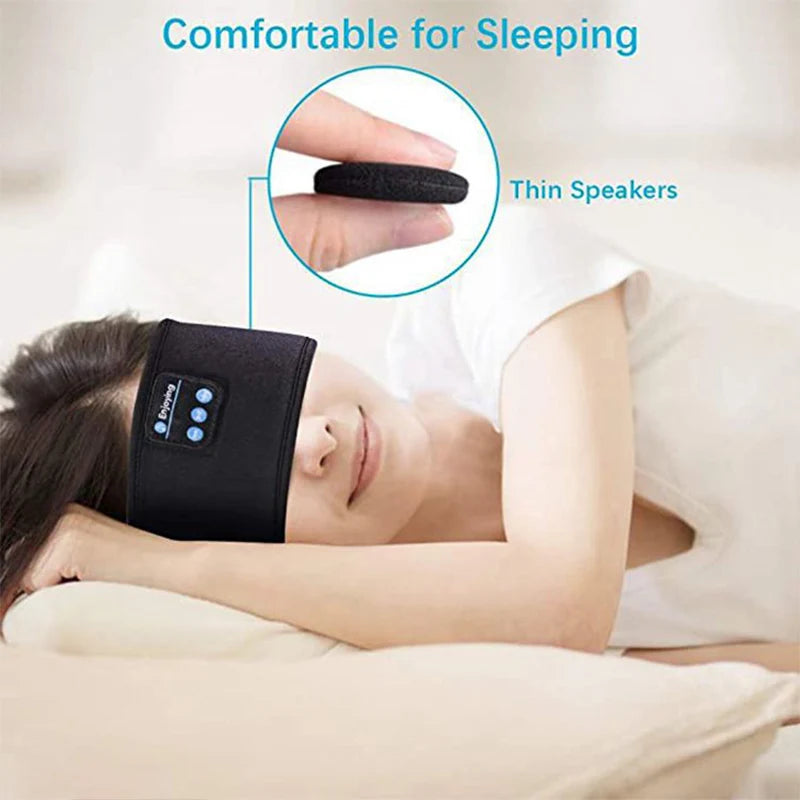 Auscultadores Sem Fio Bluetooth, Máscara do Olho do Sono, Headset Elástico Macio, Headband esportes confortável, fone de ouvido música