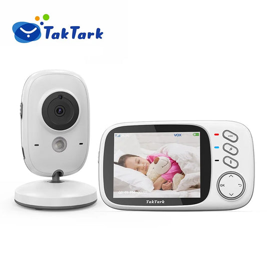 TakTark-Wireless Baby Monitor Vídeo com Canções de ninar, Auto Night Vision, Two Way Intercom, Monitoramento de Temperatura, Babá, 3,2"