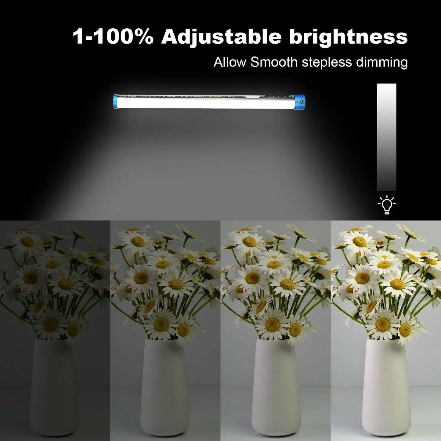 Tubo de luz Varanda LED Fotografia Luz Vídeo Soft Light APP Controle YouTube Tiktok Fotografia