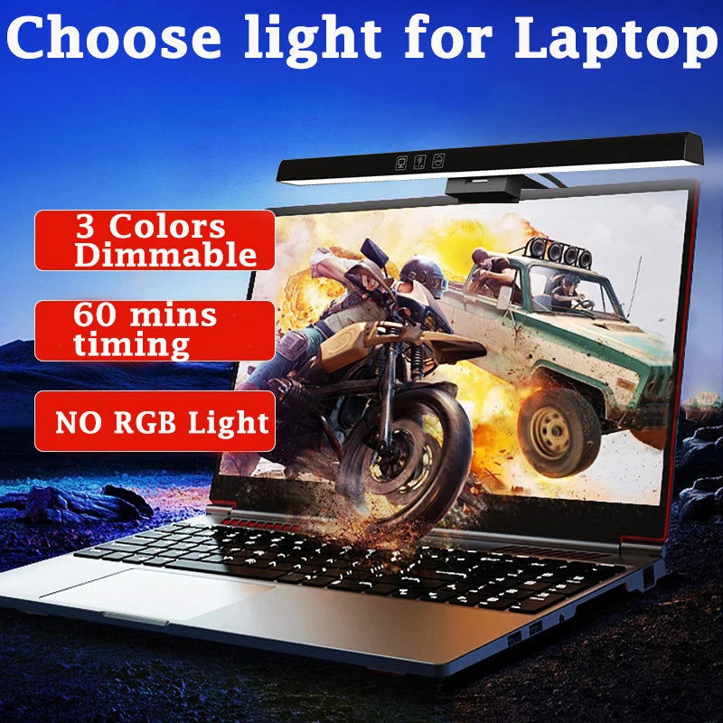 Led Monitor Light Bar Stepless Dimmable Desk Lamp Computador Tela Pendurado Luz Portátil USB Led Lâmpada de Mesa Luz de Leitura Screenbar Monitor Backlight Iluminação Interior para Laptop Office Curved Monitor Luz
