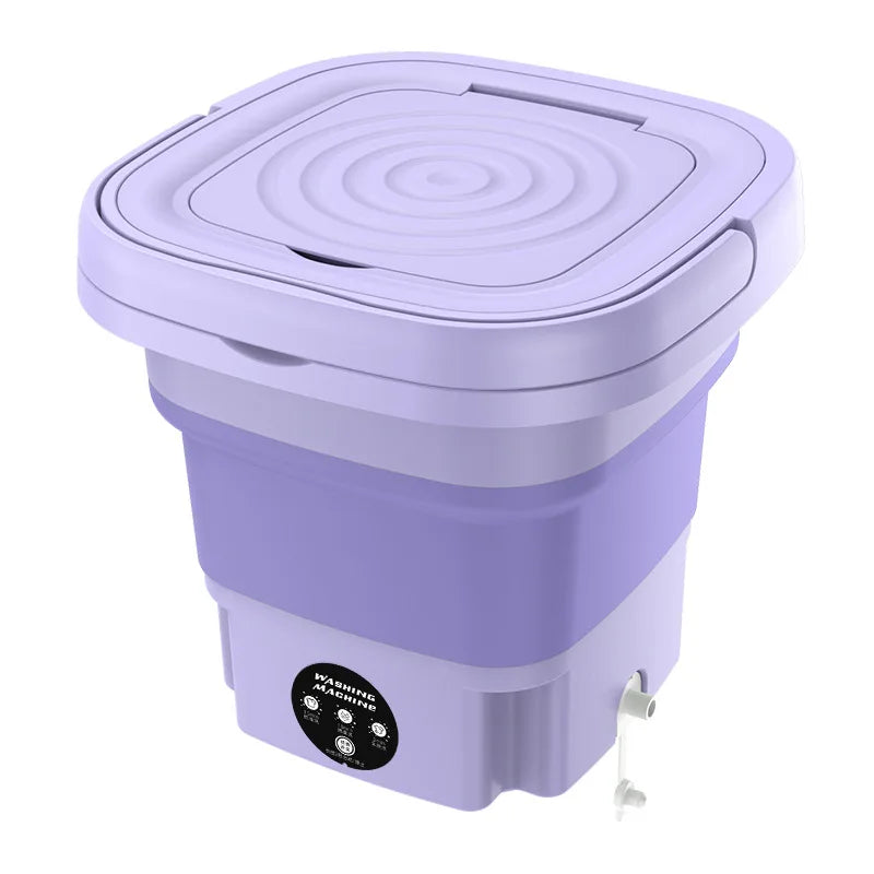 Portátil Pequena Máquina de Lavar Roupa Dobrável, Spin Dryer para meias calcinha, Mini máquina de lavar roupa doméstica, 8L
