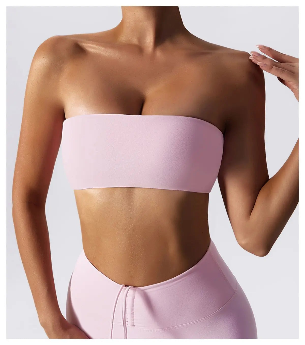 Sutiã esportivo sem alças, top de ginástica feminino, roupas de ioga de secagem rápida, top tubinho feminino, roupa íntima fitness para treino, sutiã feminino