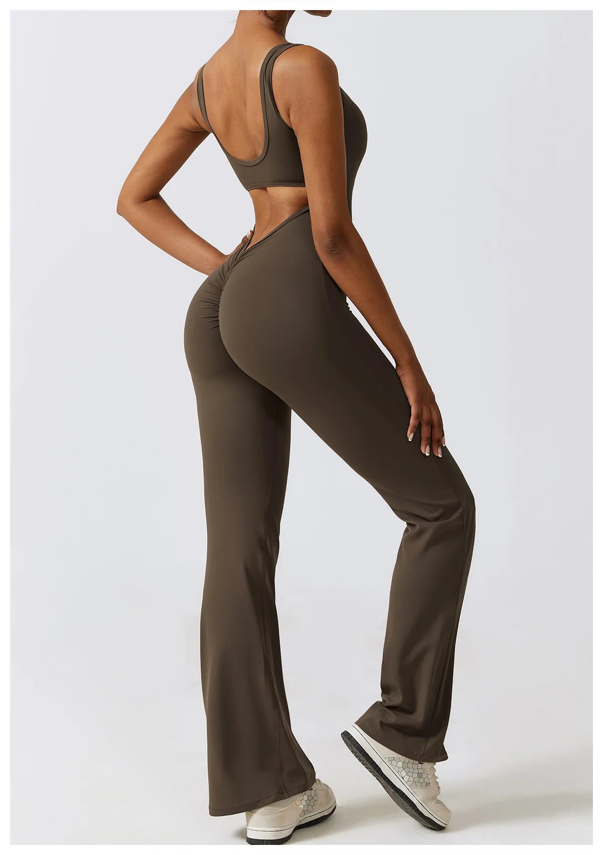 Macacão Sexy Back V Conjunto de Ginástica Feminino Treinamento Yoga Terno Esportivo Feminino Macacão Esportivo Fitness Macacão Stretch Treino Bodysuits