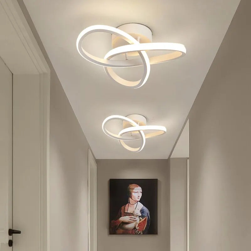 Lustre doméstico de led em três cores, estilo moderno, lâmpada de teto para quarto, instalação de superfície, ac 220v