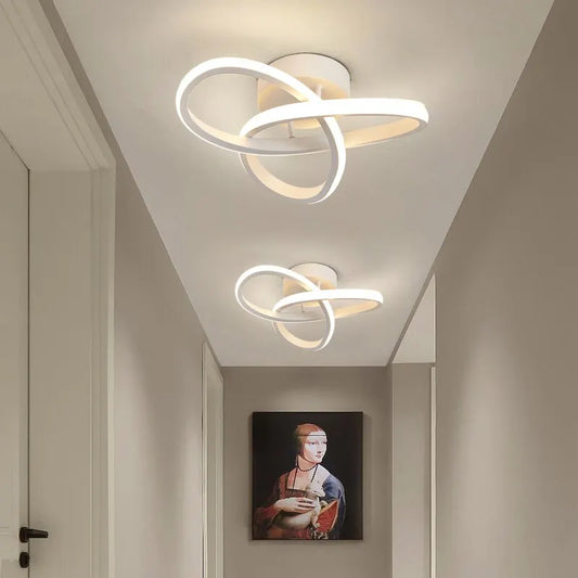 Lustre doméstico de led em três cores, estilo moderno, lâmpada de teto para quarto, instalação de superfície, ac 220v