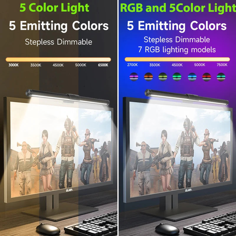 Led Monitor Light Bar Stepless Dimmable Desk Lamp Computador Tela Pendurado Luz Portátil USB Led Lâmpada de Mesa Luz de Leitura Screenbar Monitor Backlight Iluminação Interior para Laptop Office Curved Monitor Luz