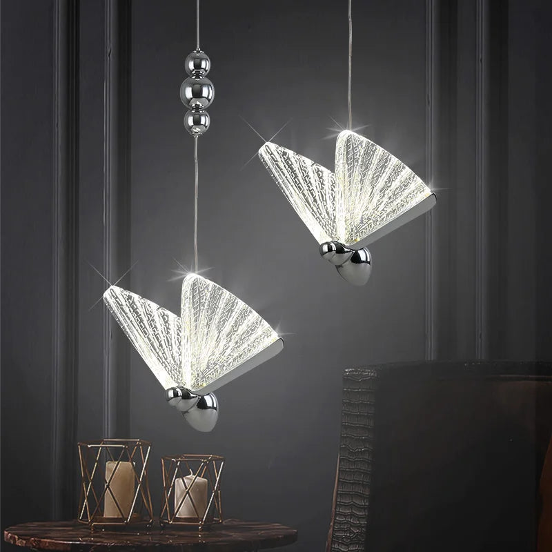 Borboleta led luzes pingente nordic pendurado lâmpada iluminação interior para cabeceira sala de jantar cozinha pendente iluminação