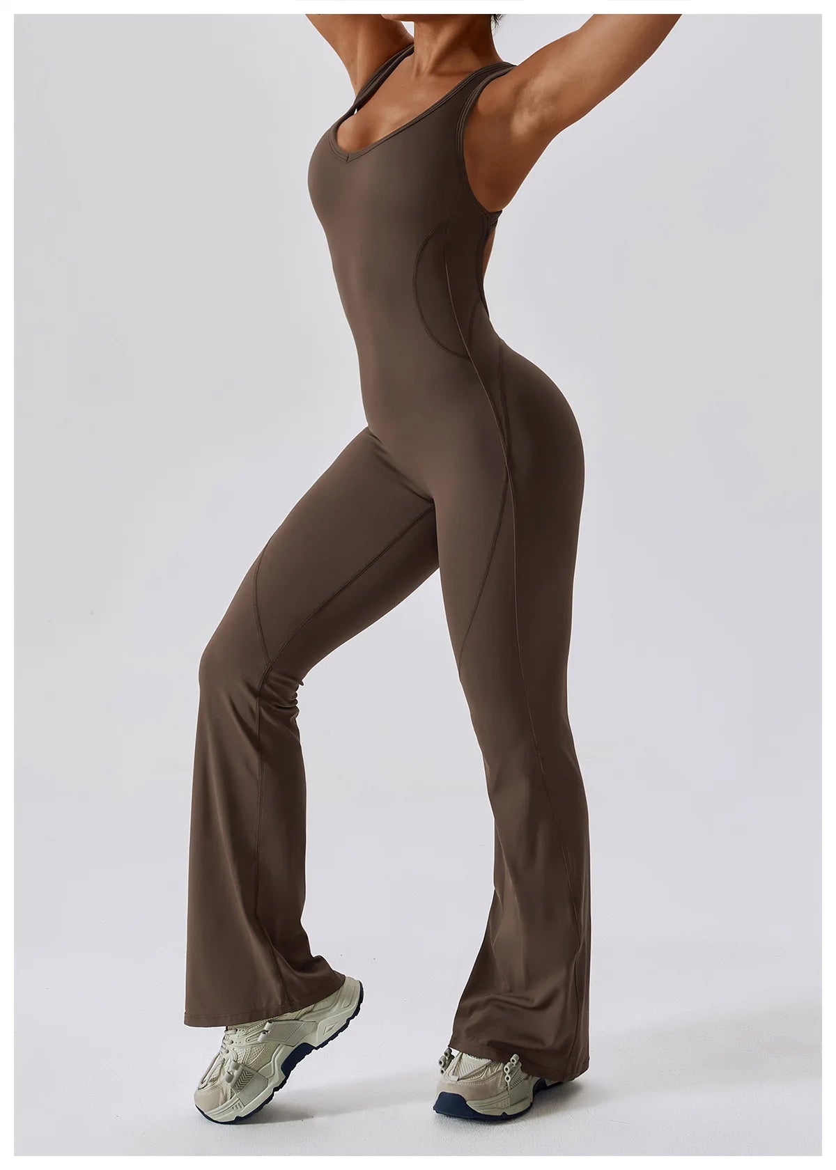 Macacão Sexy Back V Conjunto de Ginástica Feminino Treinamento Yoga Terno Esportivo Feminino Macacão Esportivo Fitness Macacão Stretch Treino Bodysuits