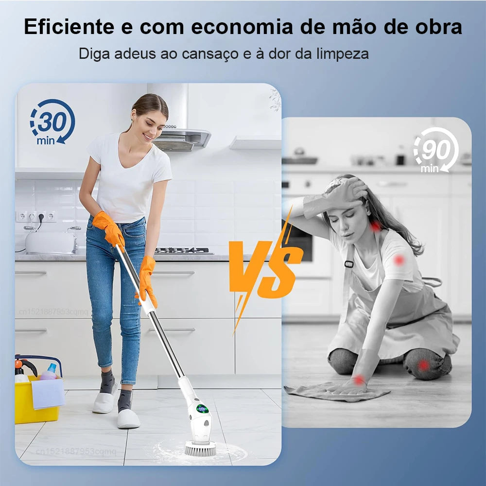 Multifuncional Escova de Limpeza Elétrica, Sem Fio Rotativo, 8 em 1, casa de banho, cozinha, janelas, WC
