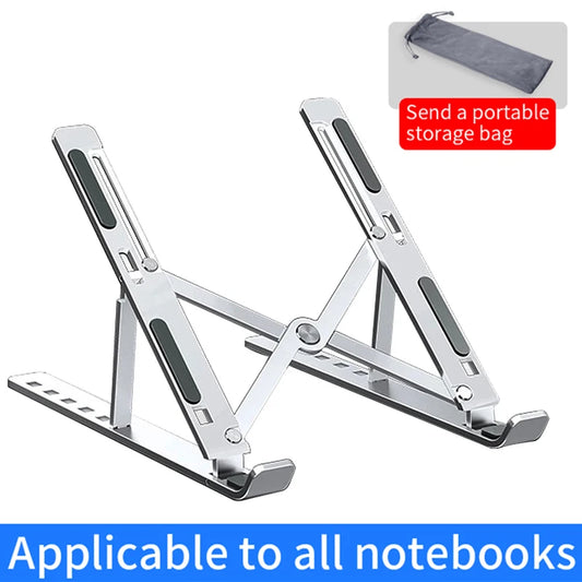 Suporte para laptop de liga de alumínio ajustável dobrável portátil para notebook suporte de resfriamento suporte de elevação antiderrapante