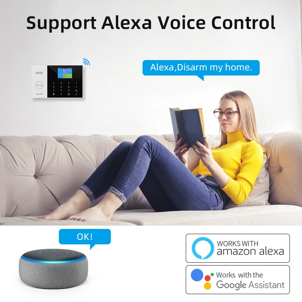 sistema de alarme para casa - larme de segurança sem fio casa vida inteligente controle app trabalho com alexa